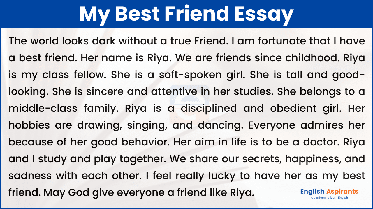 essay on best friend of my life