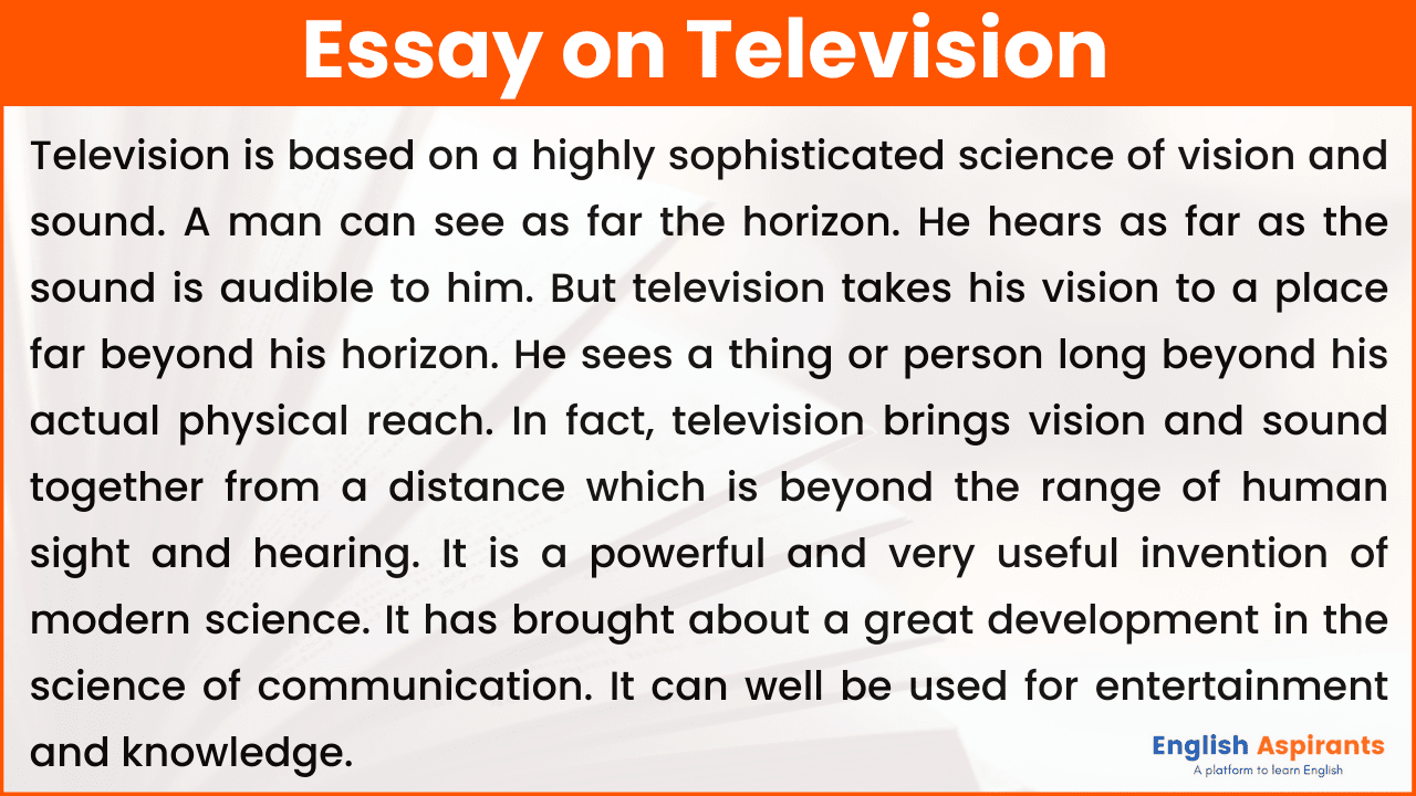 Essay on Television in English
