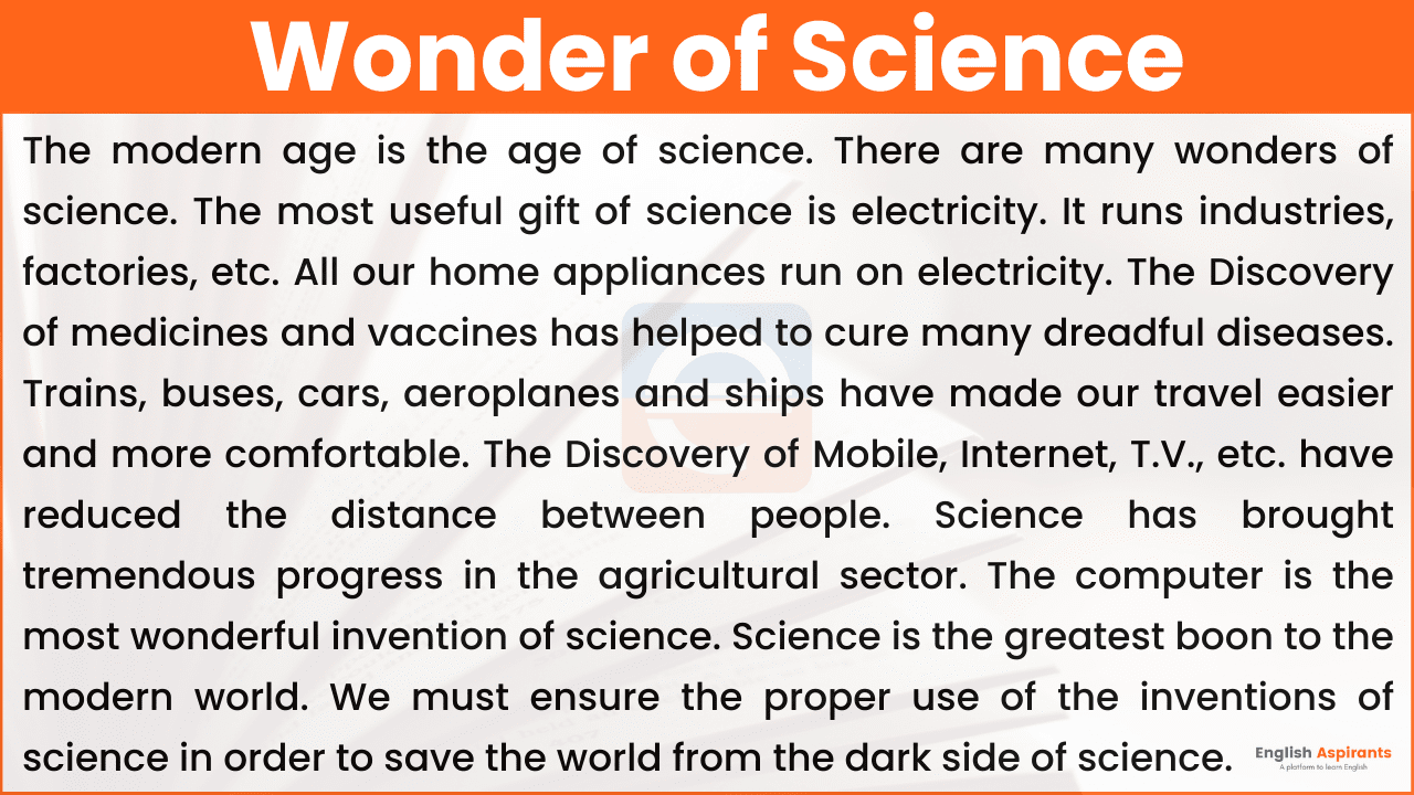 Essay on Wonder of Science