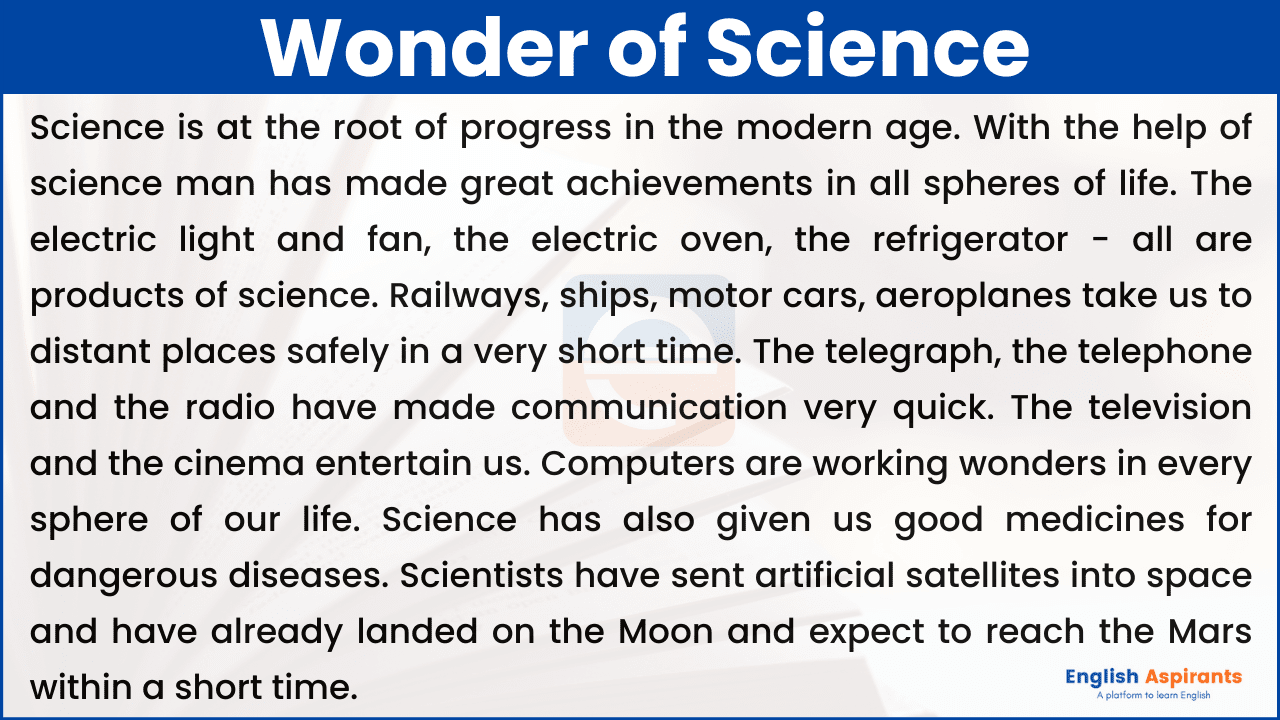 essay of wonders of science in 200 words