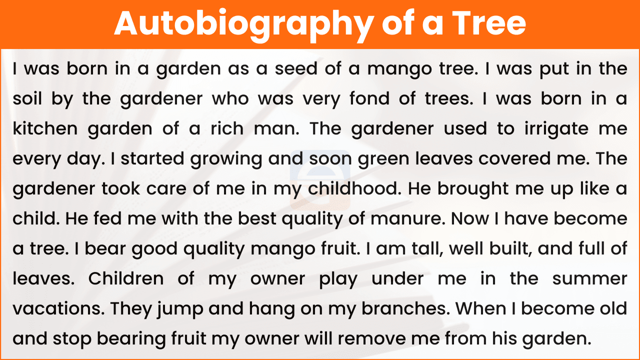 write an essay on autobiography of a tree