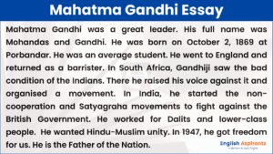 100 words essay on mahatma gandhi