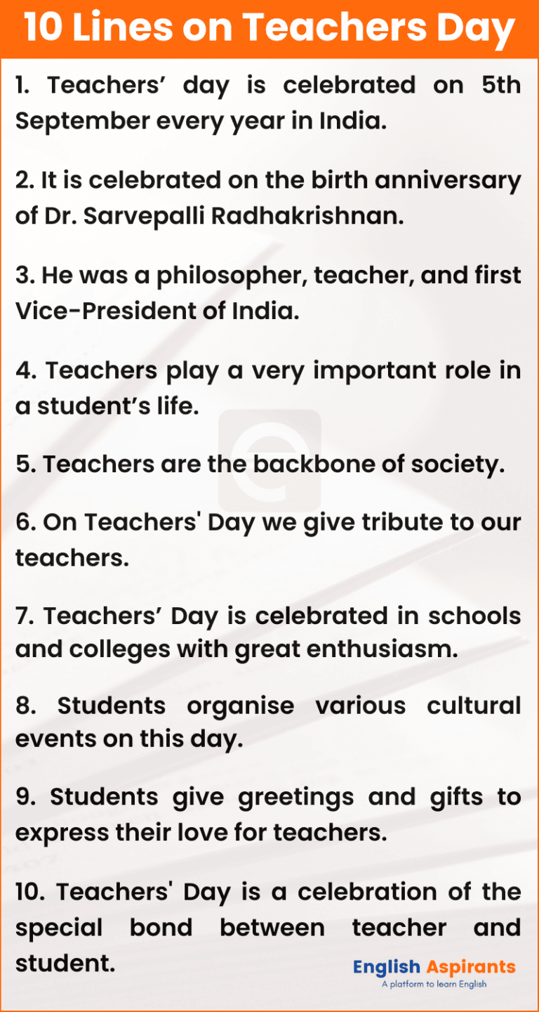 10 Lines On Teachers Day In English 5 Lines On Teachers Day