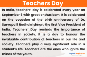 300 words essay for teachers day