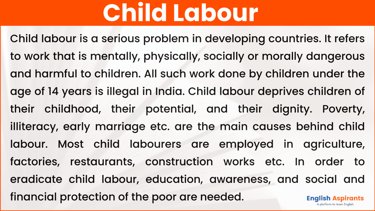 Paragraph on Child Labour