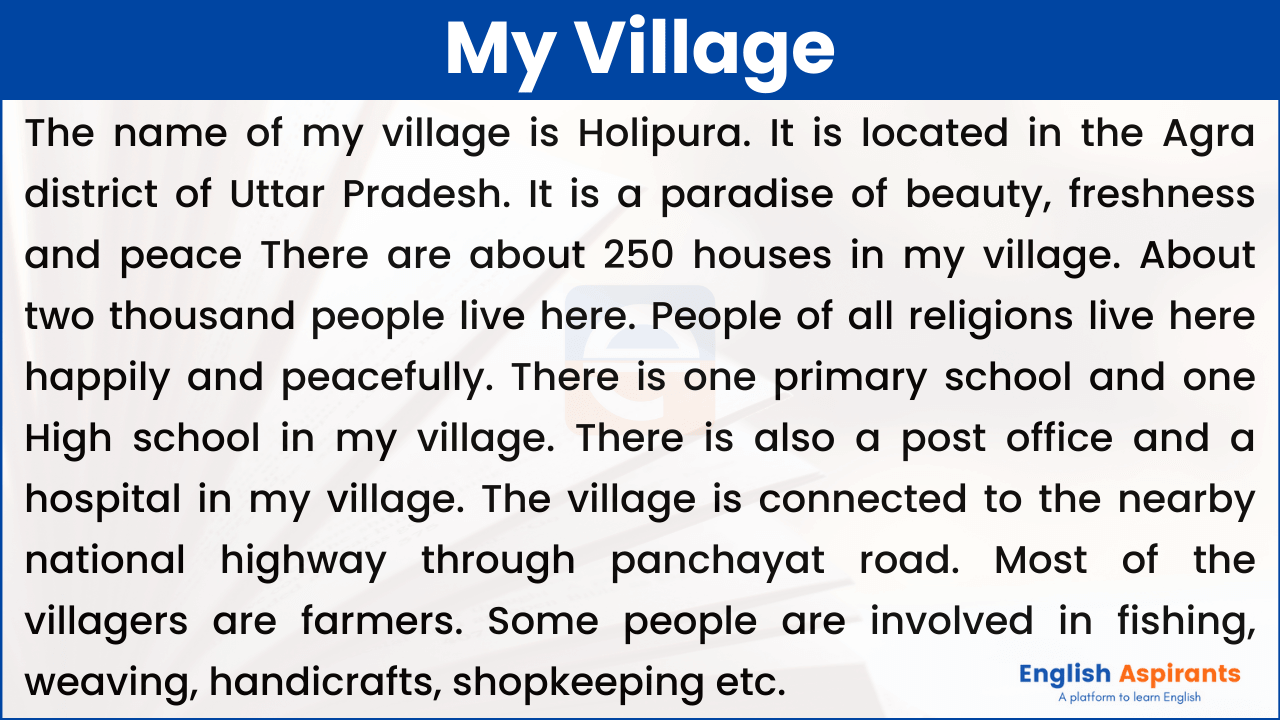 a descriptive essay on my village market