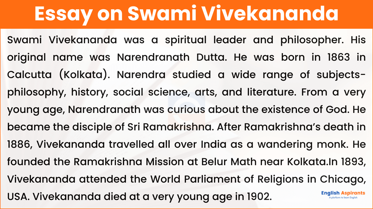 Essay on Swami Vivekananda in English