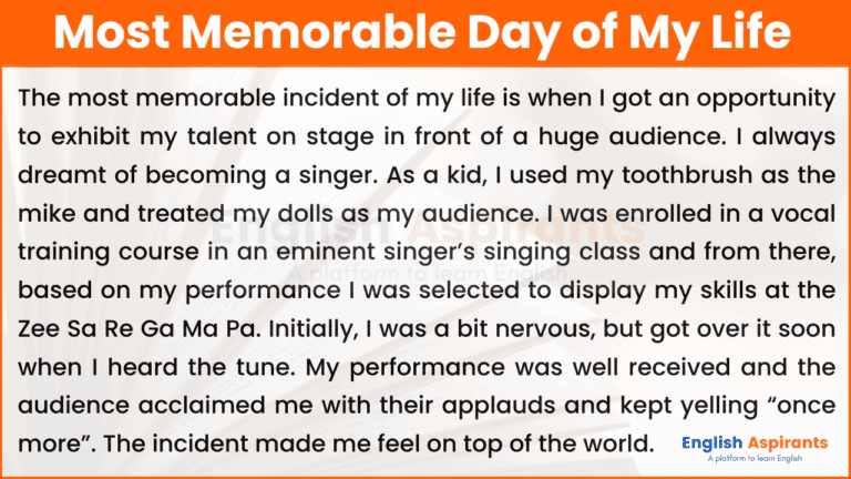 a memorable day in my life essay for class 3