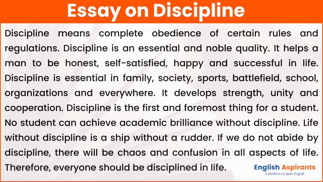 essay about discipline 150 words