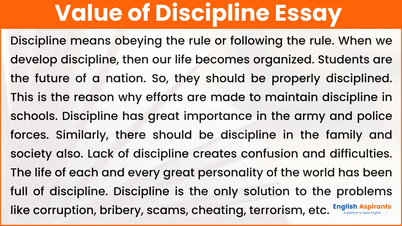 value of discipline essay in 300 words