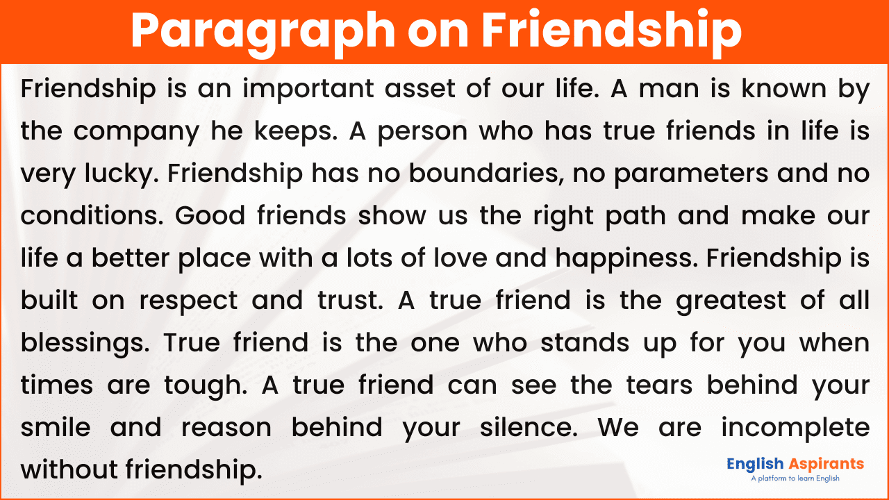 Paragraph on Friendship in English