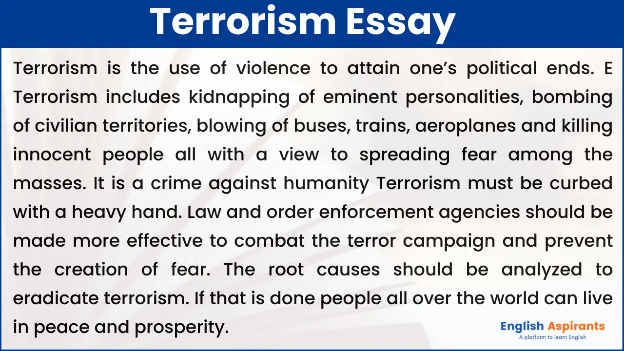 essay on terrorism 200 words in english