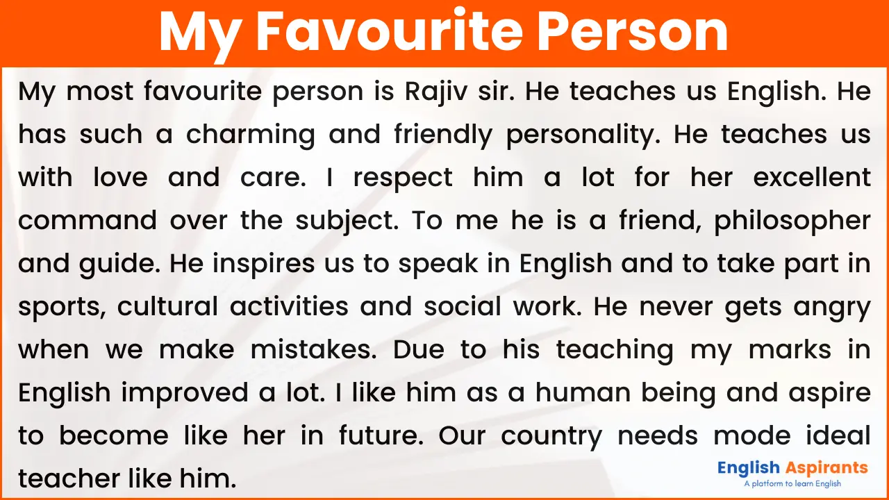 My Favourite Person My Favourite Personality 100 150 50 OFF