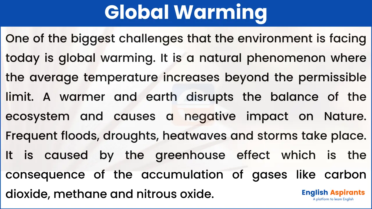 Paragraph on Global Warming in English [100, 150, 200, 250 Words]