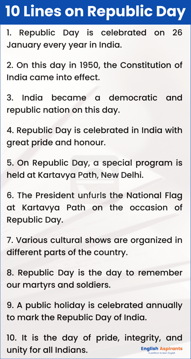 10 Lines on Republic Day of India in English [2025]