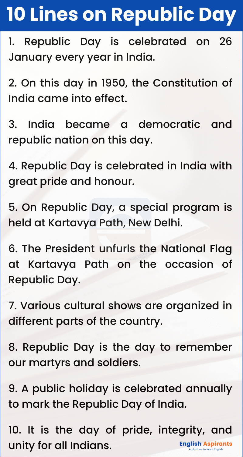 Republic Day Essay in English 10 Lines