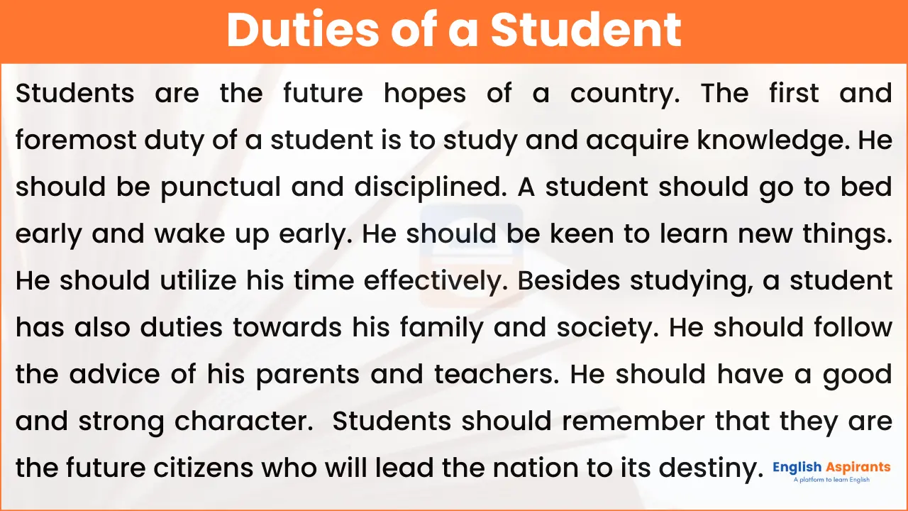 Duties of a Student Paragraph