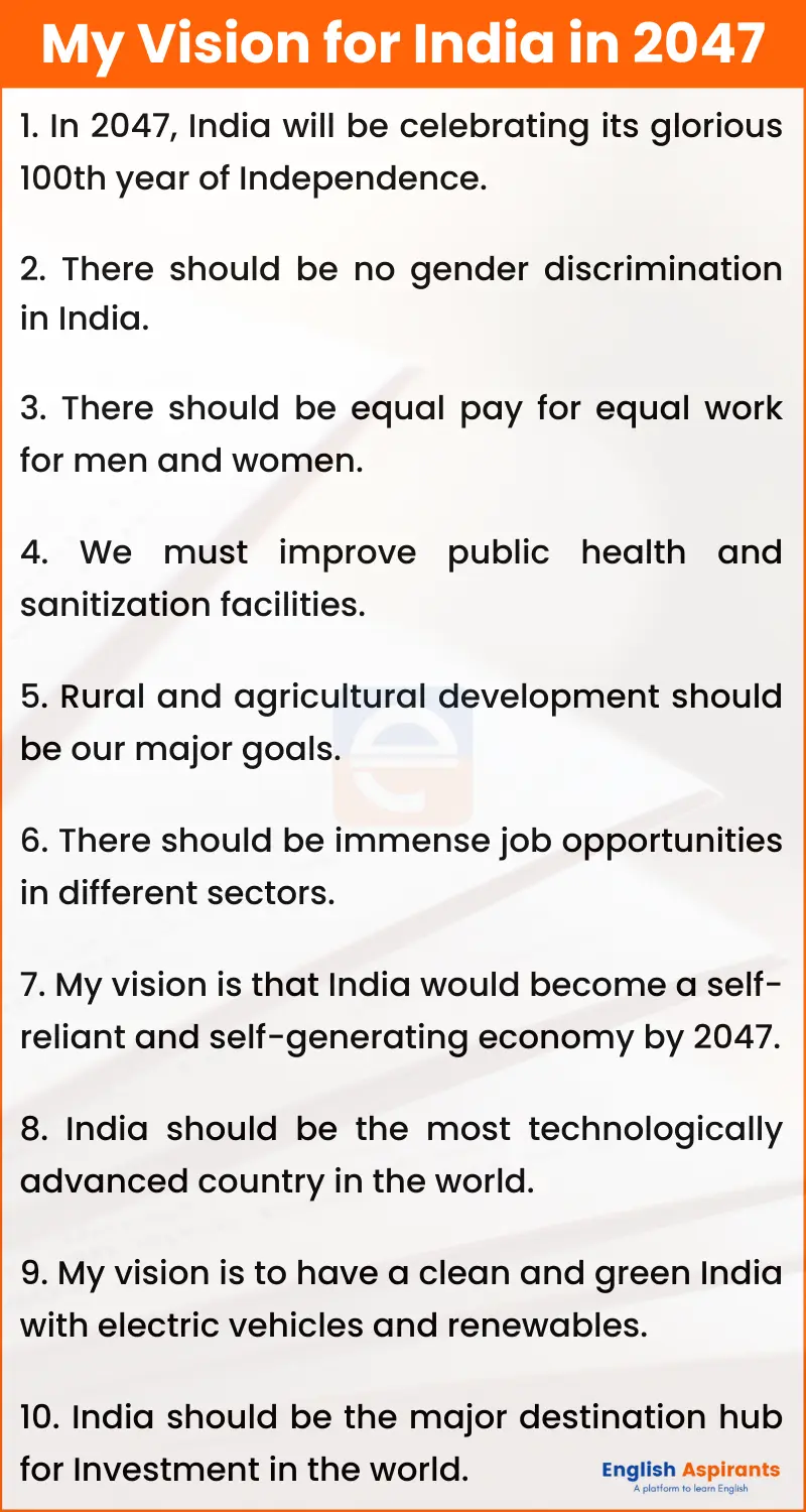 my vision for India in 2047 main points