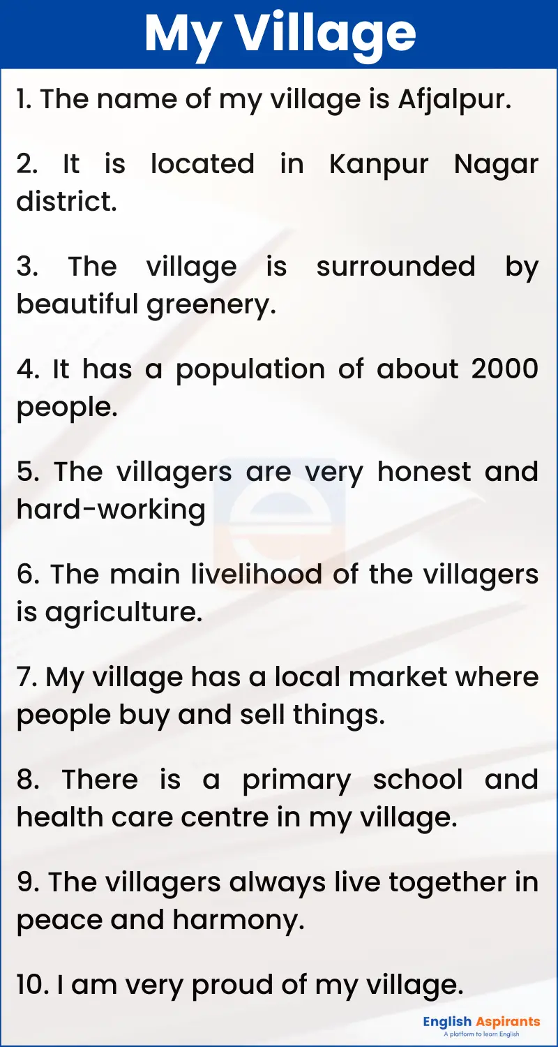 10 Lines on My Village