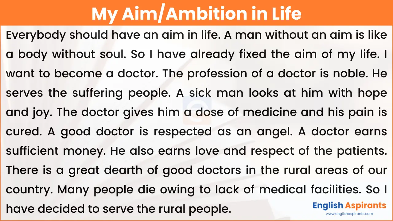 My Aim in Life or My Ambition in Life Essay in English
