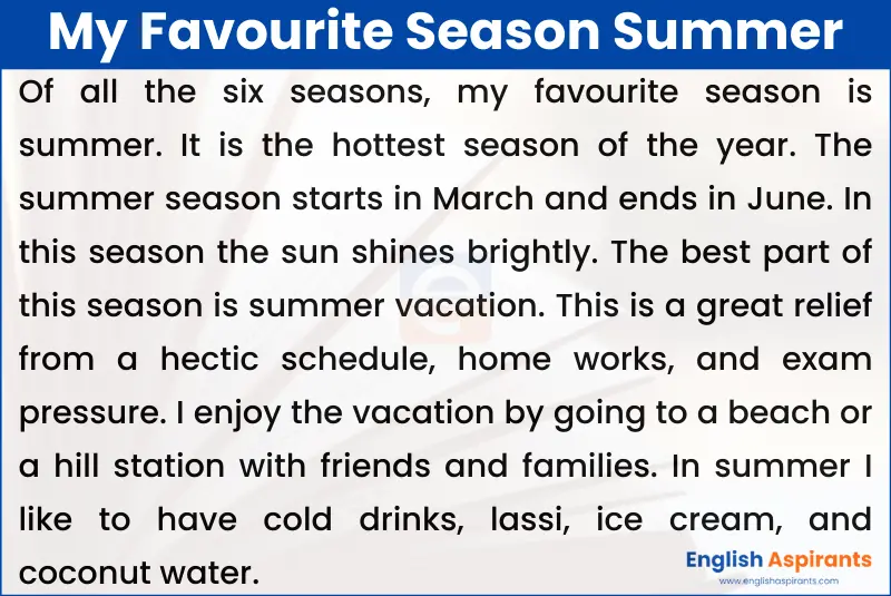 my favourite season summer simple essay