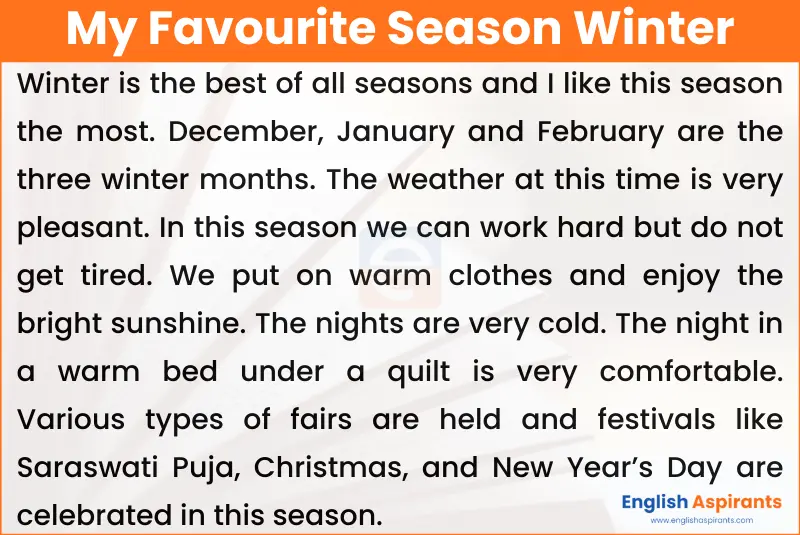 essay on my favourite season winter