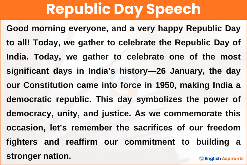 Republic Day Speech in English for Students